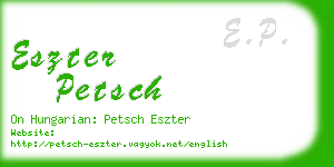 eszter petsch business card